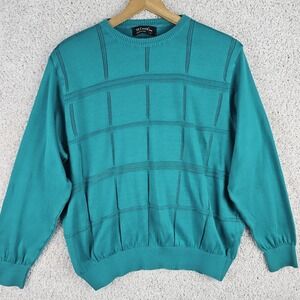 Vintage St. Croix Shop Geometric Green Sweater Men's Size Large Made in USA
